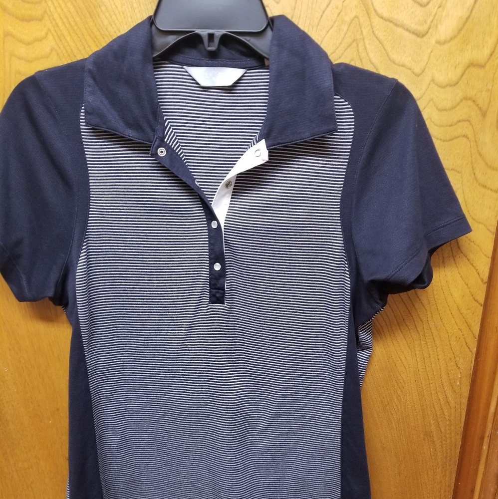 Women's Callaway Black Strip Golf Shirt S